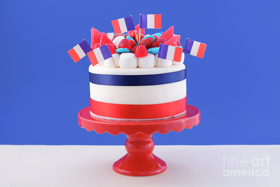 Happy Bastille Day celebration cake Photograph by Milleflore Images