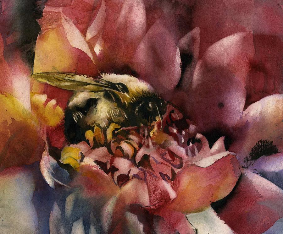 Happy Bee Painting by Alfred Ng