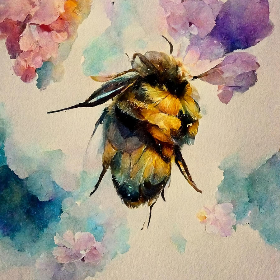 Happy Bee Digital Art by Claudia Machado | Fine Art America