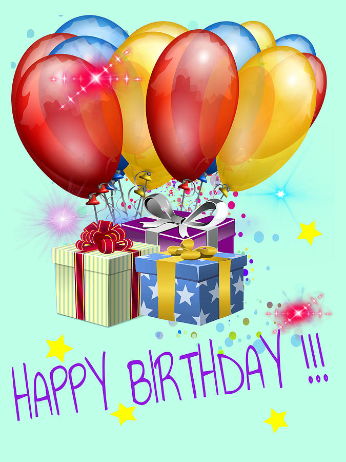 Happy Birthday Digital Art by Alexandr Art - Pixels