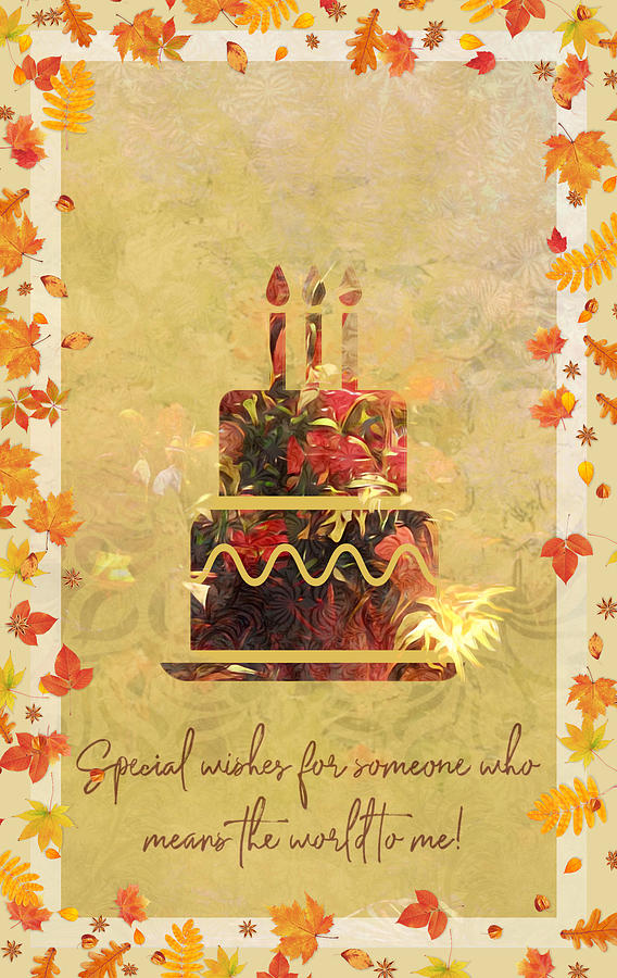 Happy Birthday Autumn Leaves Photograph by Diane Lindon Coy