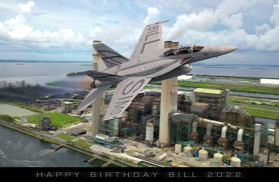 Happy Birthday Bill Digital Art by Custom Aviation Art