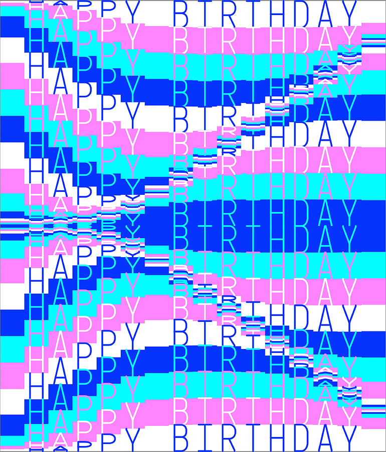 Happy Birthday Blue Digital Art by Julia Redford