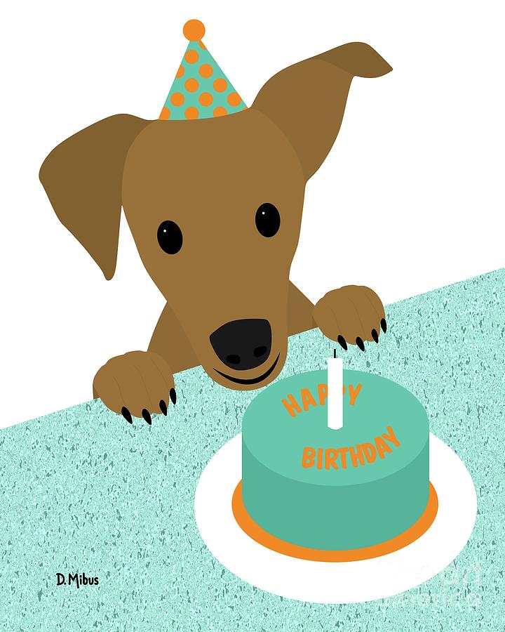 Happy Birthday Cake for Dog Digital Art by Donna Mibus
