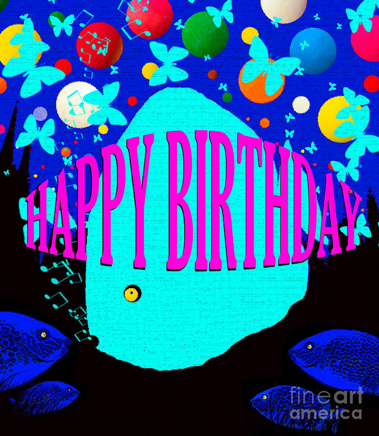 Happy Birthday custom art card with Silo Bend Mixed Media by David Lee Thompson