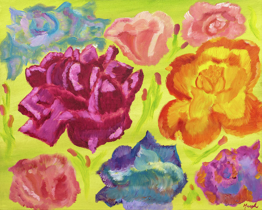 Rose Painting - Happy Birthday Mom by Meryl Goudey
