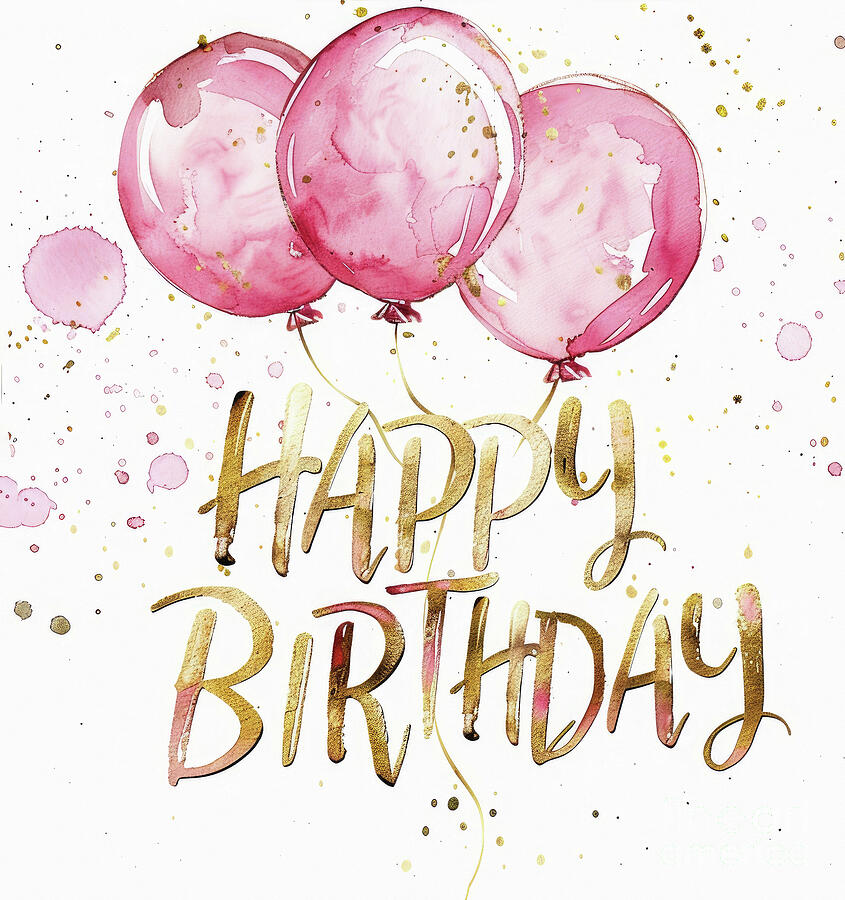 Happy Birthday Painting by Tina LeCour Happy Birthday Painting by Tina LeCour