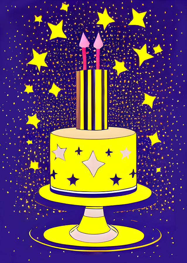 Cake Digital Art - Happy Birthday Yummy Cake by Magia Design