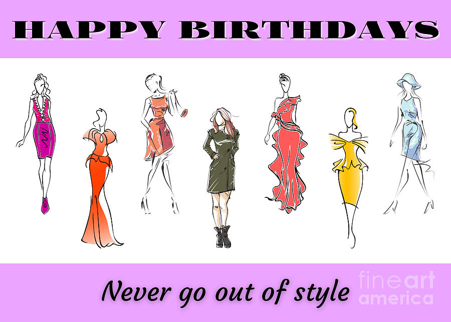 Happy Birthdays Never Go Out of Style Digital Art by Tina Uihlein