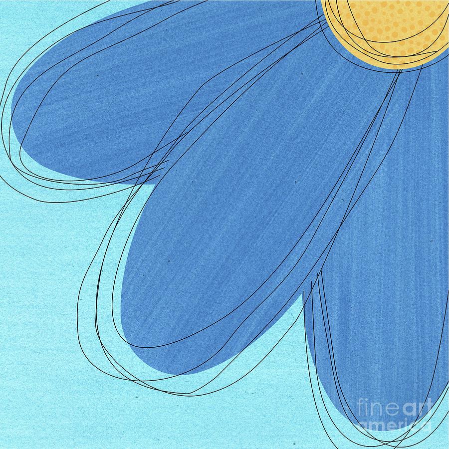 Happy Blue Flower Abstract Mixed Media by Donna Mibus
