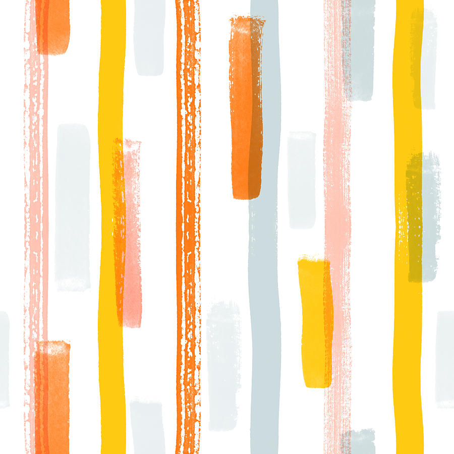 Happy Brushstroke Lines Pattern - Art by Jen Montgomery Painting by Jen Montgomery
