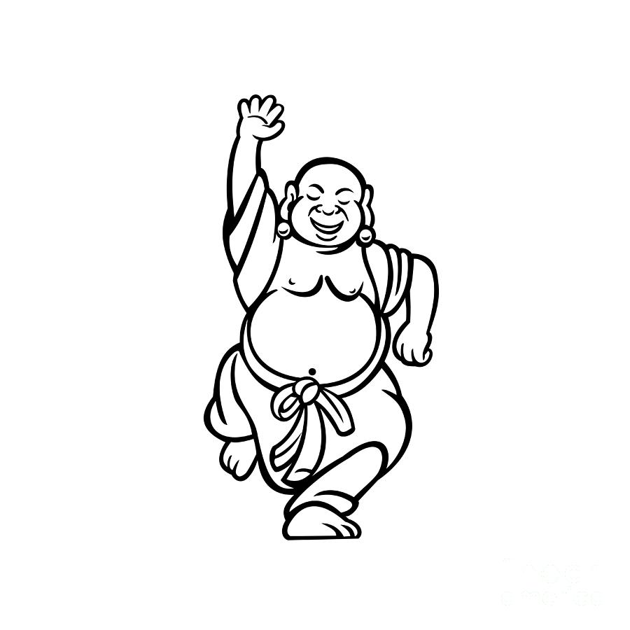 Laughing Buddha Beautiful Mandala Traditional Asian Feng Shui Talisman  Hotei Stock Vector by ©ghouliirina 181157484