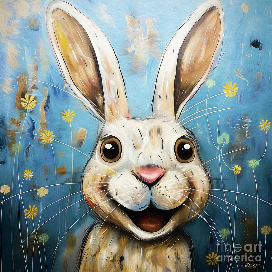 Happy Bunny Digital Art by Jutta Maria Pusl