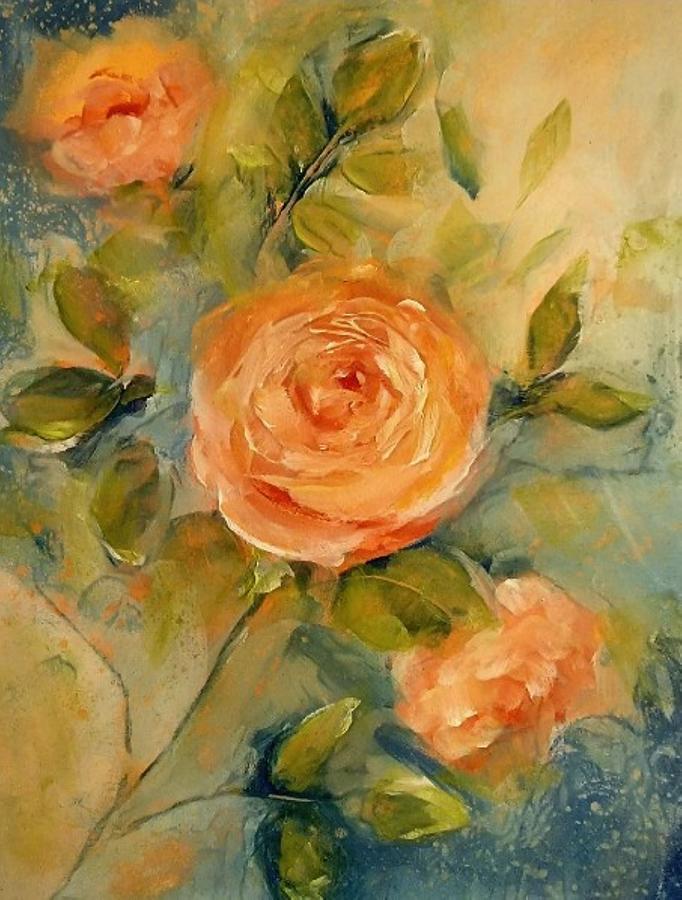 Happy But Missing Mom Day Floral Painting  Painting by Lisa Kaiser