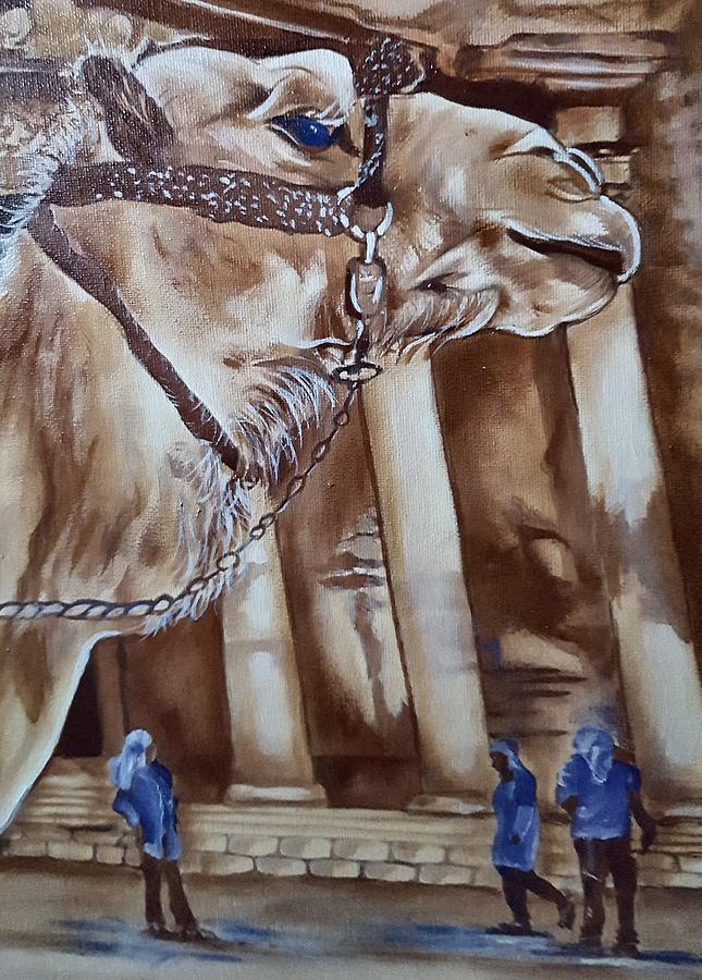 Happy Camel up Close Painting by Loraine Yaffe