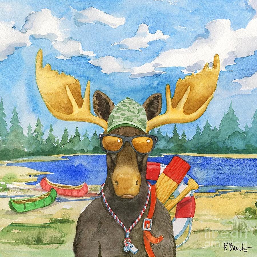 Moose Painting - Happy Camper III by Paul Brent