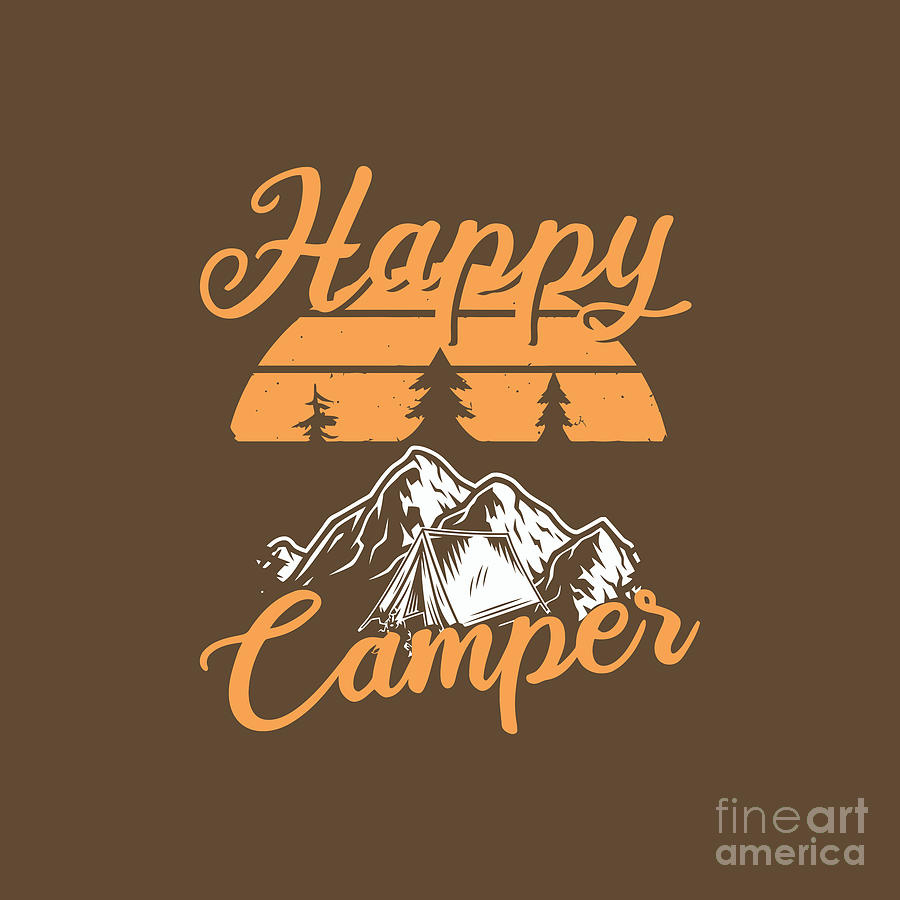 Happy Camper Drawing by Jindra Kurniawan - Pixels