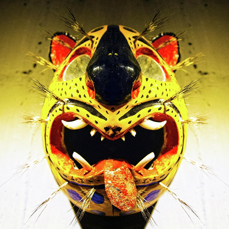 Happy Cat Mask Mixed Media by Pheasant Run Gallery