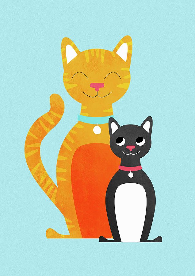 Happy cats Drawing by Alice Potter Pixels