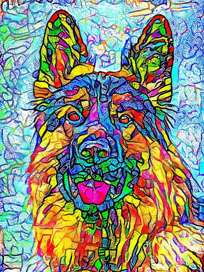 Happy Cheerful Contemporary German Shepherd Dog 20200830 Photograph by Wingsdomain Art and Photography
