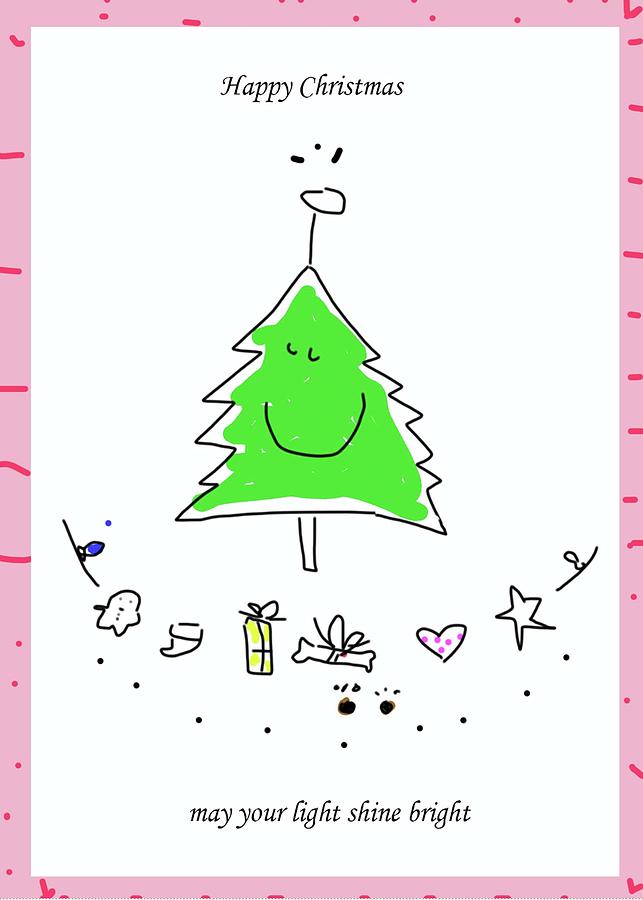 Happy Christmas Drawing by Ashley Rice