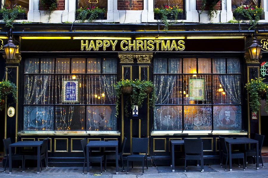Happy Christmas Pub Photograph