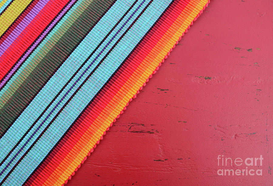 Happy Cinco de Mayo background with Mexican style fabric  Photograph by Milleflore Images
