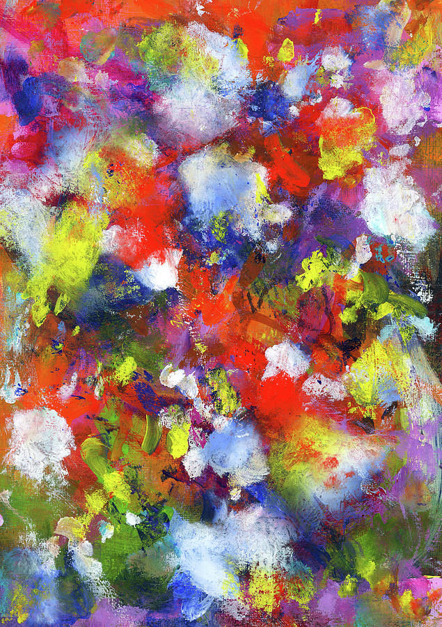 Happy colorful fireworks Painting by Karen Kaspar - Fine Art America