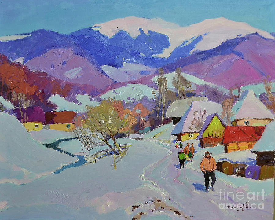 Winter Painting - Happy Colors of Winter by Alexander Shandor