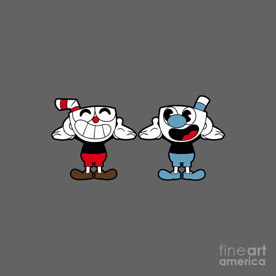 Happy Cuphead and Mugman Drawing by Geraldine T Somerville - Fine Art ...