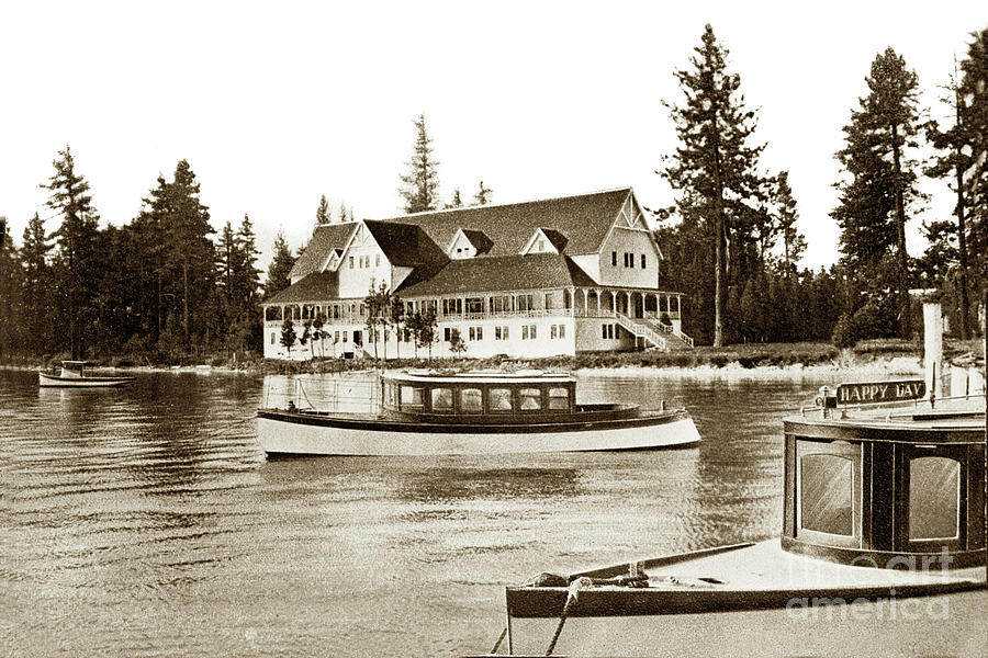 Happy Day Boat on Lake Tahoe Tallac, California Circa 1920 by California Views Archives Mr Pat Hathaway Archives Happy Day Boat on Lake Tahoe Tallac, California Circa 1920 by California Views Archives Mr Pat Hathaway Archives