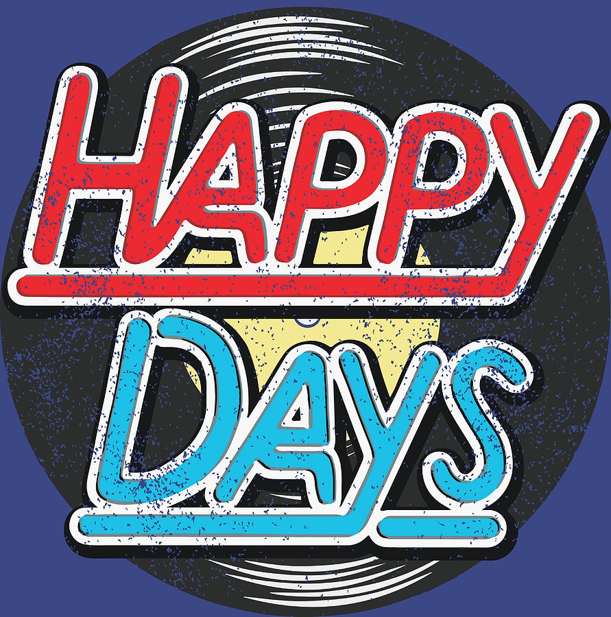 Happy Days Rockabilly Record 1950s 50s Rock and Painting by Roberts ...