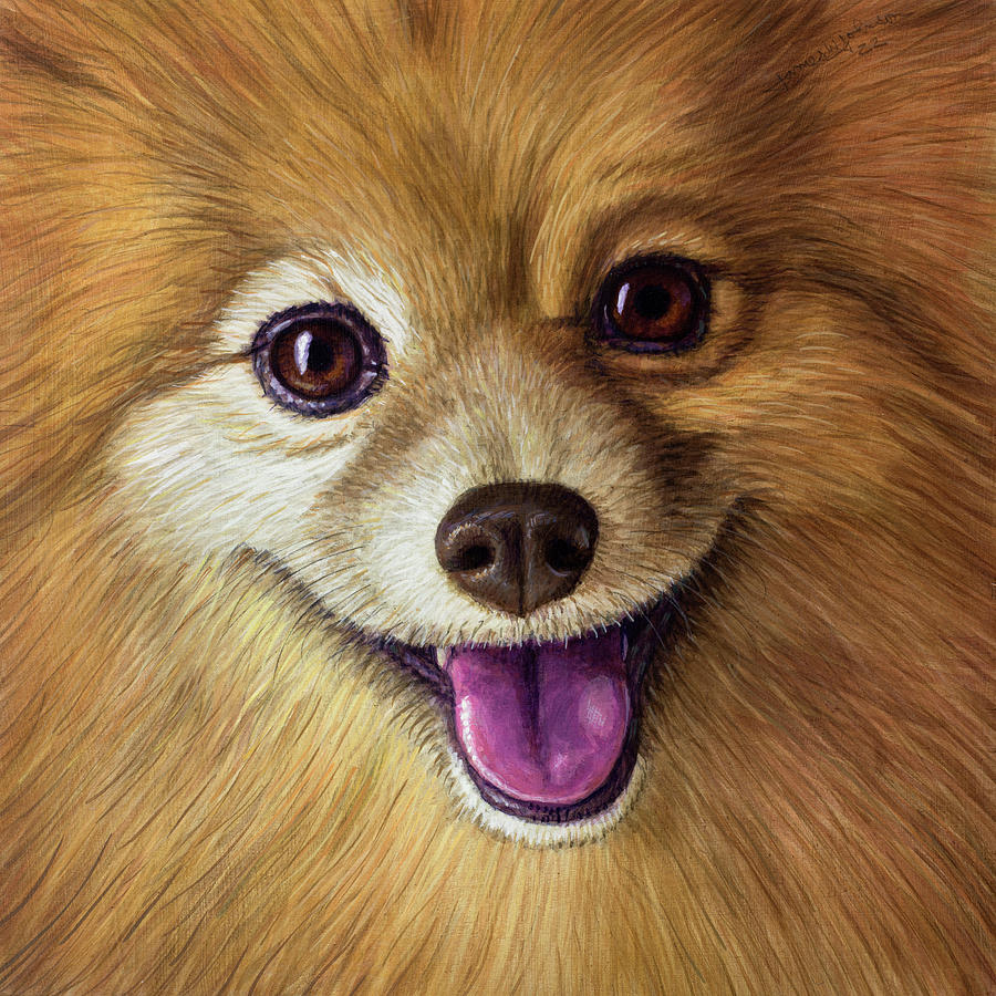 Happy Dog Painting by James W Johnson