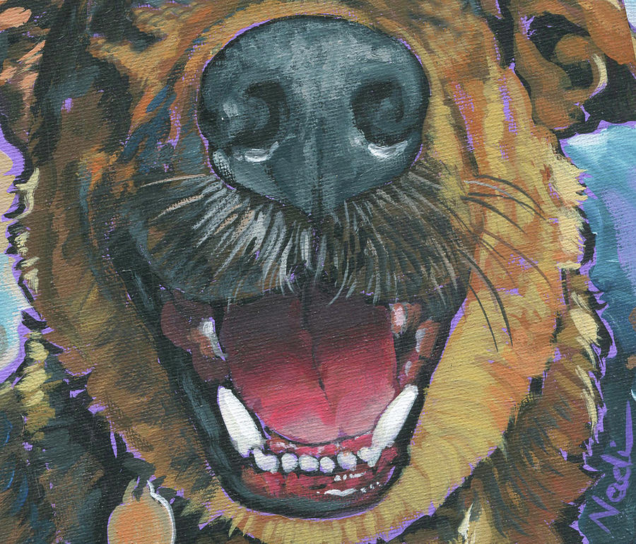 Happy Dog Mask Painting by Nadi Spencer