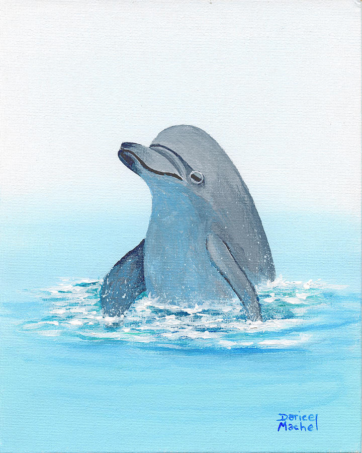 Happy Dolphin Painting by Darice Machel McGuire