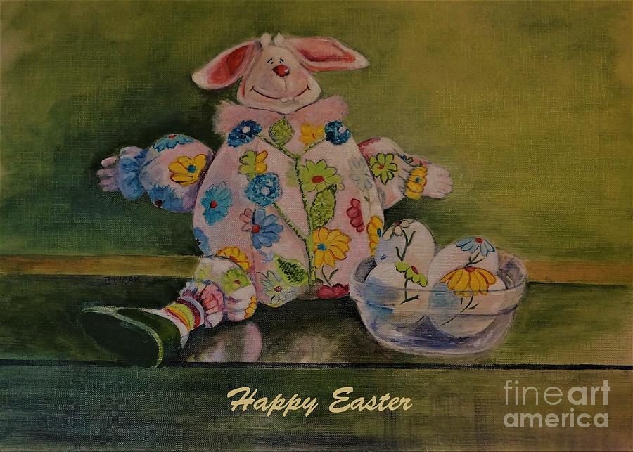 Happy Easter Painting by Barbara Moak