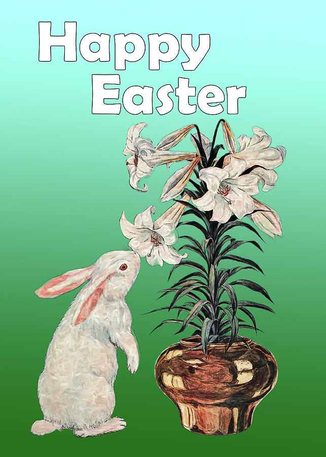 Happy Easter Bunny Digital Art by John Haldane