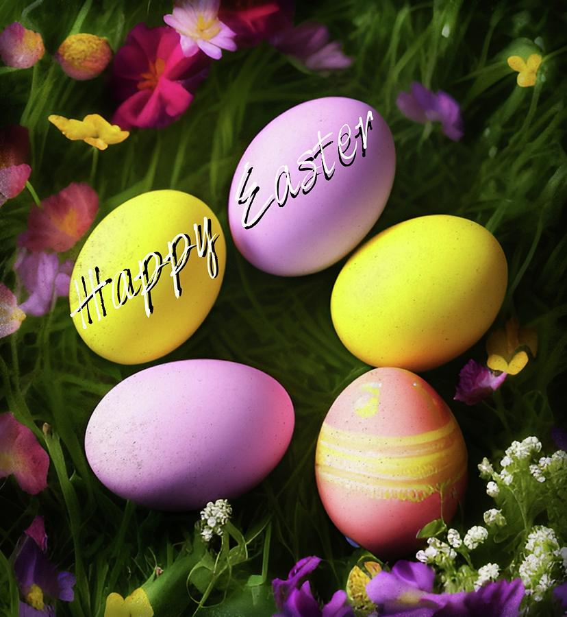 Happy Easter Decor  Photograph by Ally White