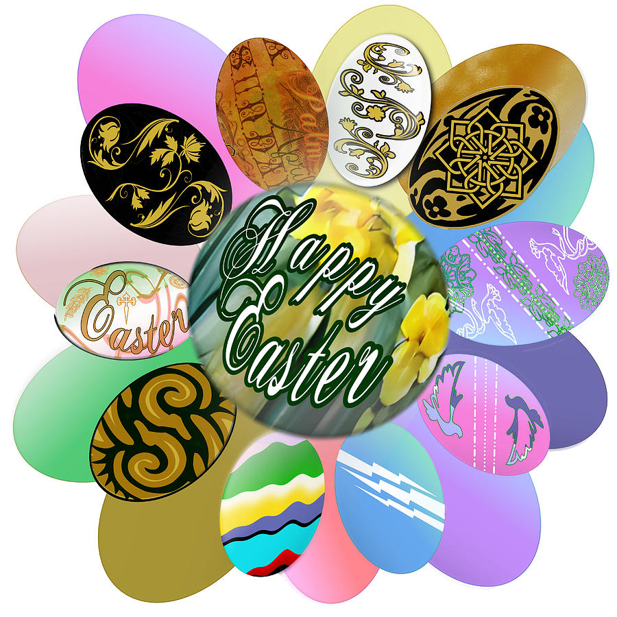Happy Easter Egg Bundle Digital Art by Delynn Addams
