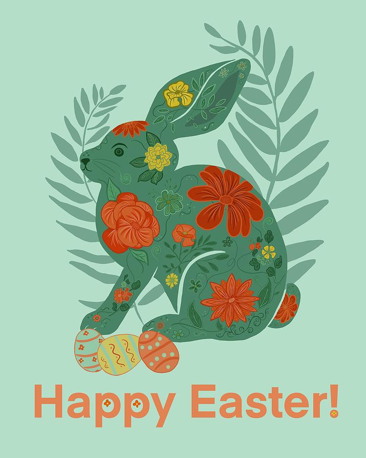 Happy Easter Digital Art by Peggy Kahan