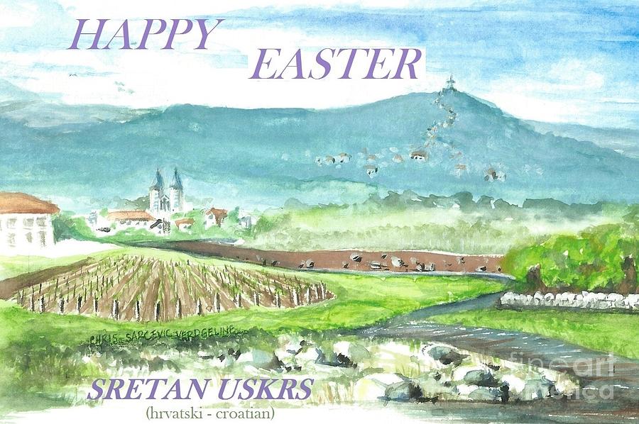 Happy Easter - Uskrs Painting by Christina Verdgeline