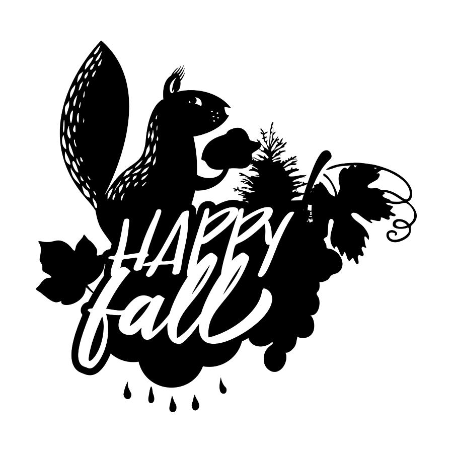 Happy Fall Squirrel Thanksgiving Autumn Digital Art by Jacob Zelazny ...