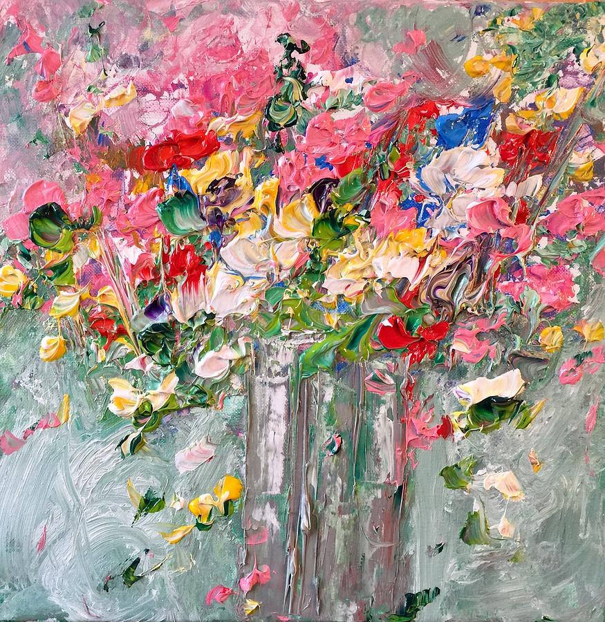 Happy floral Painting by Joanna Deritis | Fine Art America