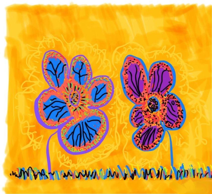 Happy Flower Buddies Drawing by Pam OMara