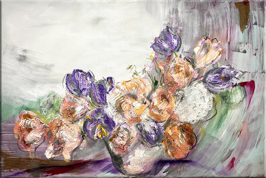 Happy Flowers Painting by Cathleen Klibanoff
