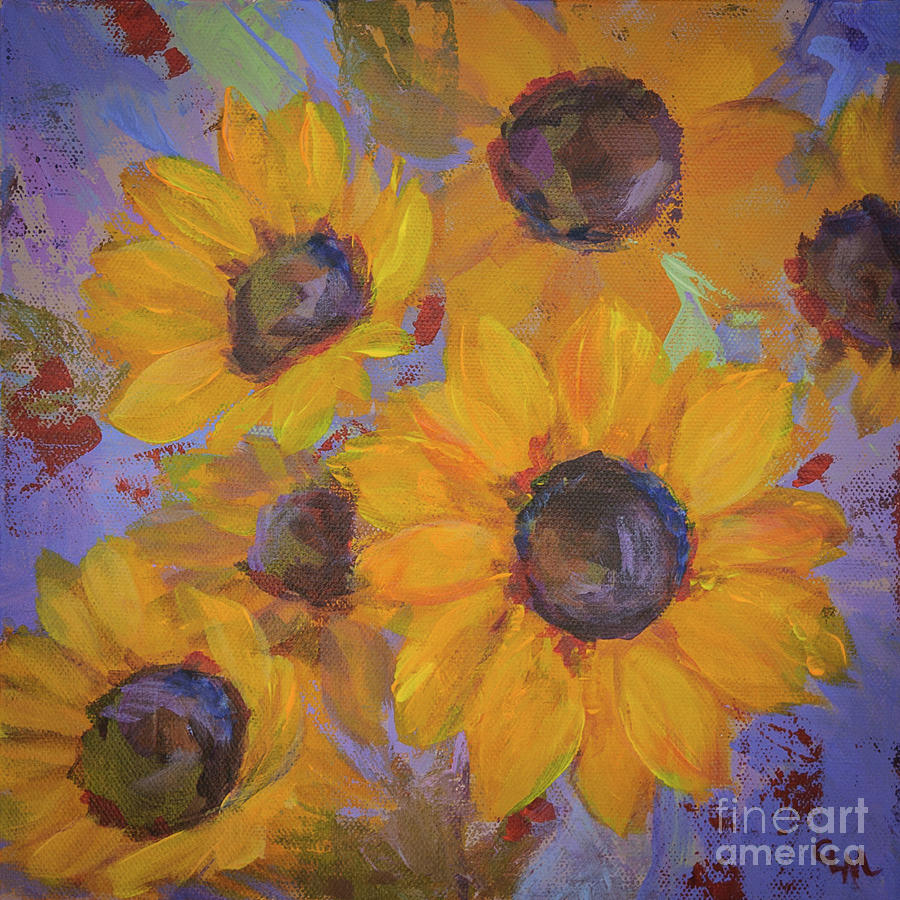 Happy Flowers Painting by Cheryl McClure