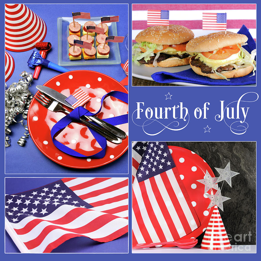 Happy Fourth of July, Independance Day collage  Photograph by Milleflore Images