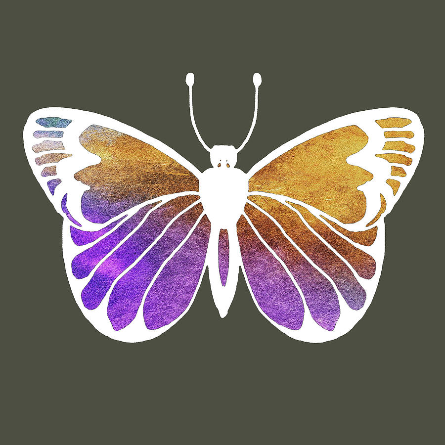 Happy Free Flight Of Light Beautiful Butterfly Watercolor IX Painting by Irina Sztukowski