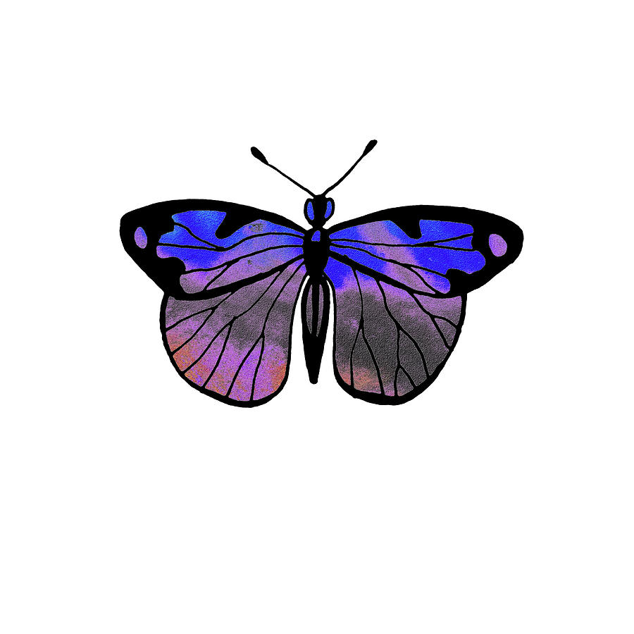 Happy Free Flight Of Light Beautiful Butterfly Watercolor X Painting by Irina Sztukowski
