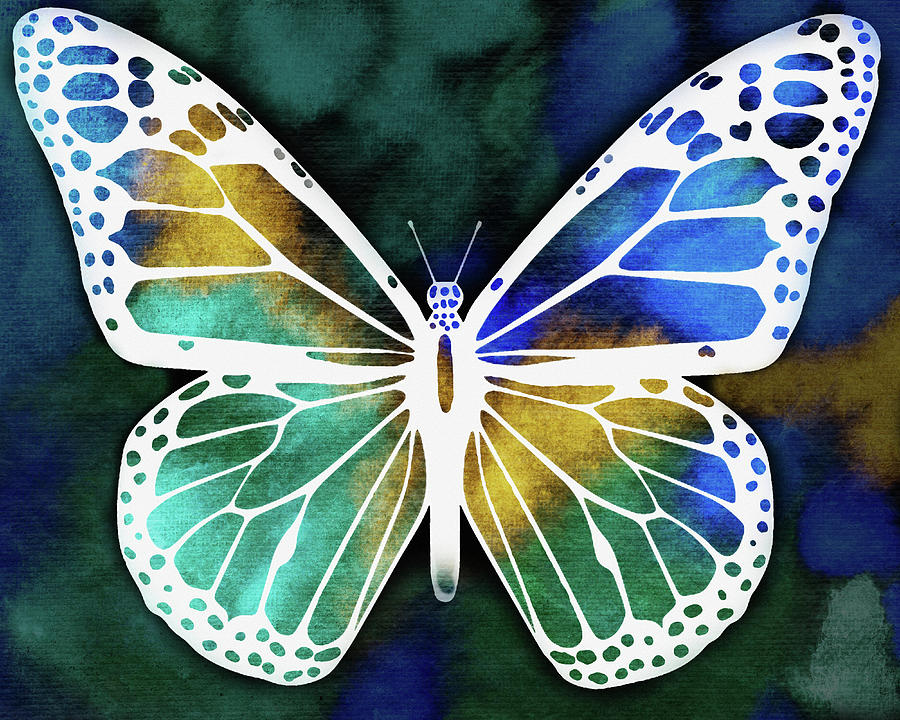 Happy Free Flight Of Light Beautiful Butterfly Watercolor XII Painting by Irina Sztukowski